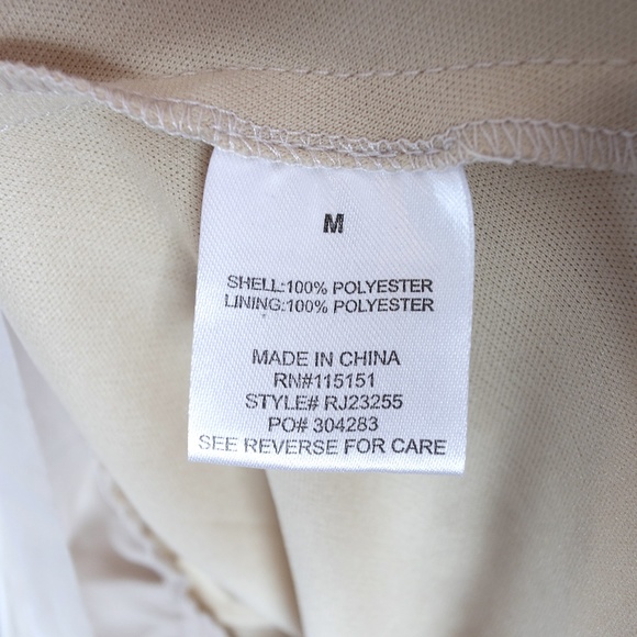 Romeo & Juliet Couture tan pleated ruffle dress, M - Picture 7 of 8